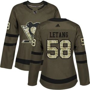 Damen Pittsburgh Penguins Trikot Kris Letang 58 Camo Grün Authentic